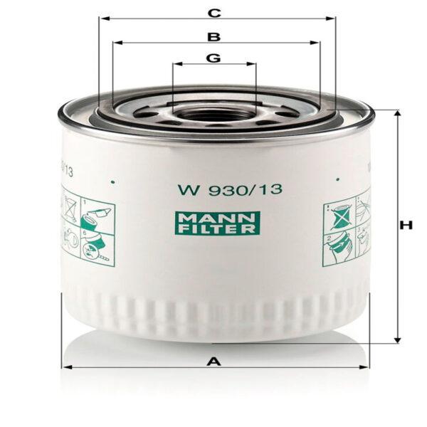 Oil Filter<br> Article No: W 930/13
